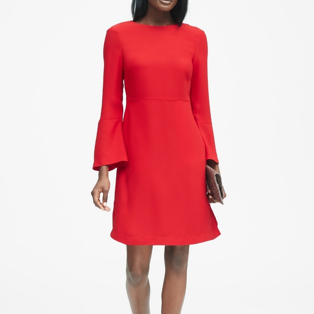 Banana Republic red tie-back dress